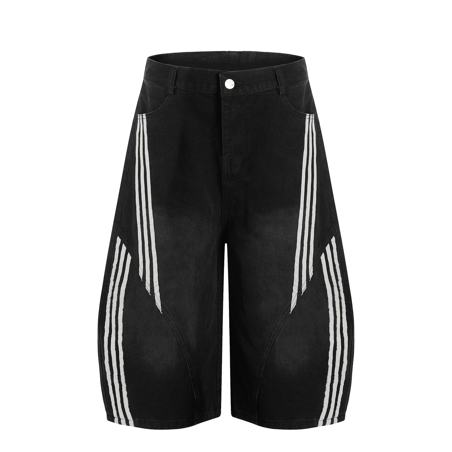 Vintage Stripe | Washed Denim Shorts - Santo 