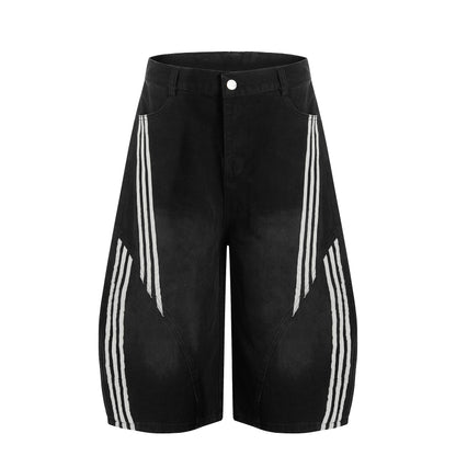 Vintage Stripe | Washed Denim Shorts - Santo 