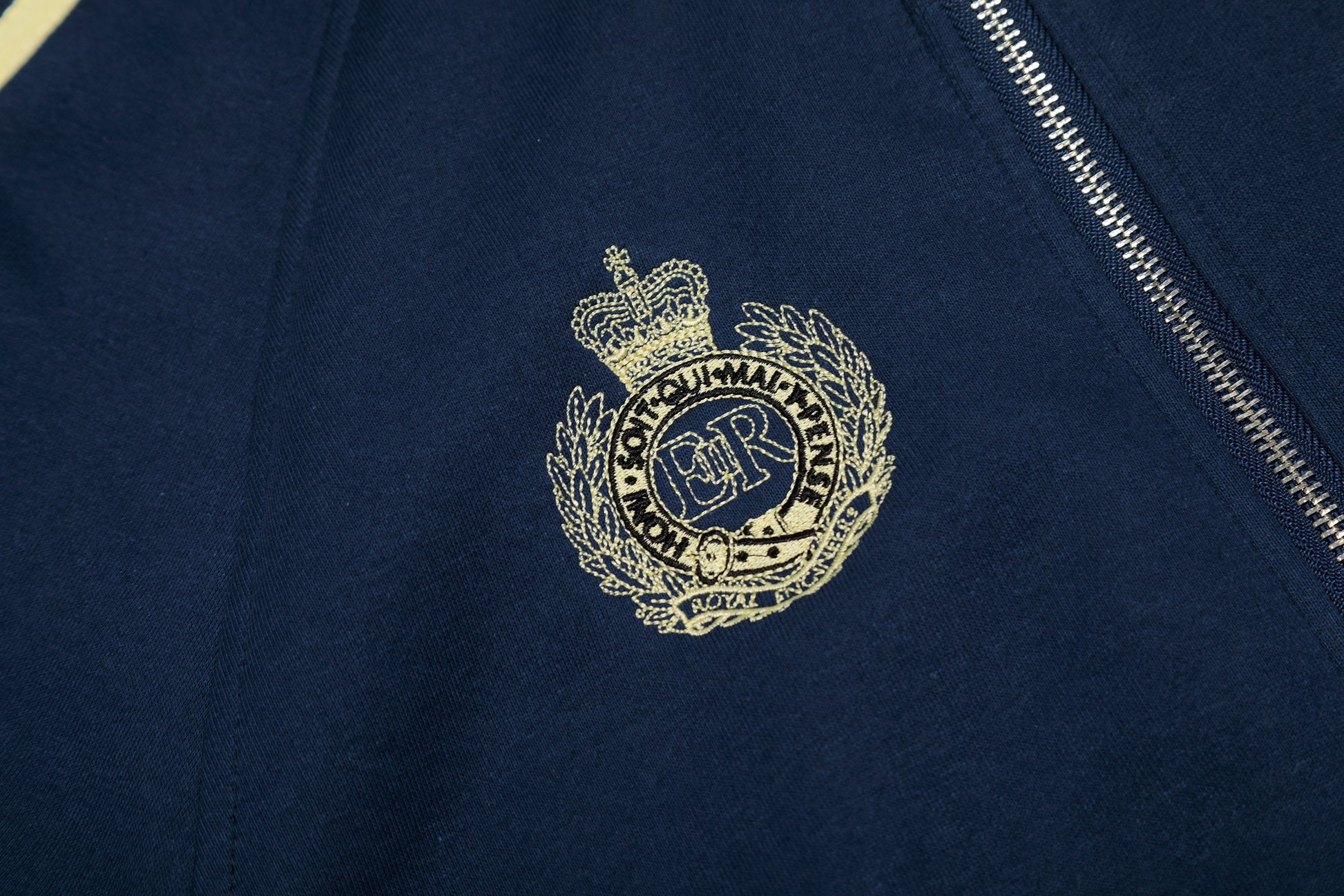 Retro Stripes | Varsity Zip Up Hoodie - Santo 