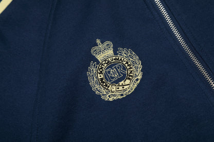 Retro Stripes | Varsity Zip Up Hoodie - Santo 