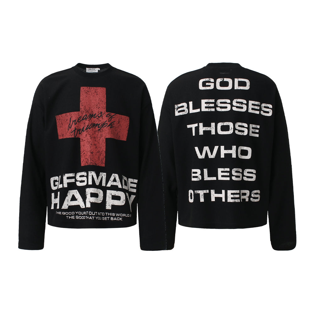 Distressed Cross Graphic | Punk Sweatshirt - Santo 