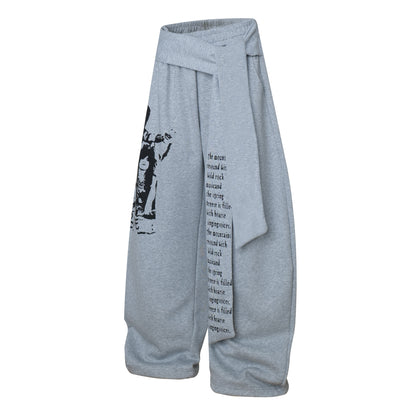 Stage Riot | Wide-Leg Printed Drawstring Pants
