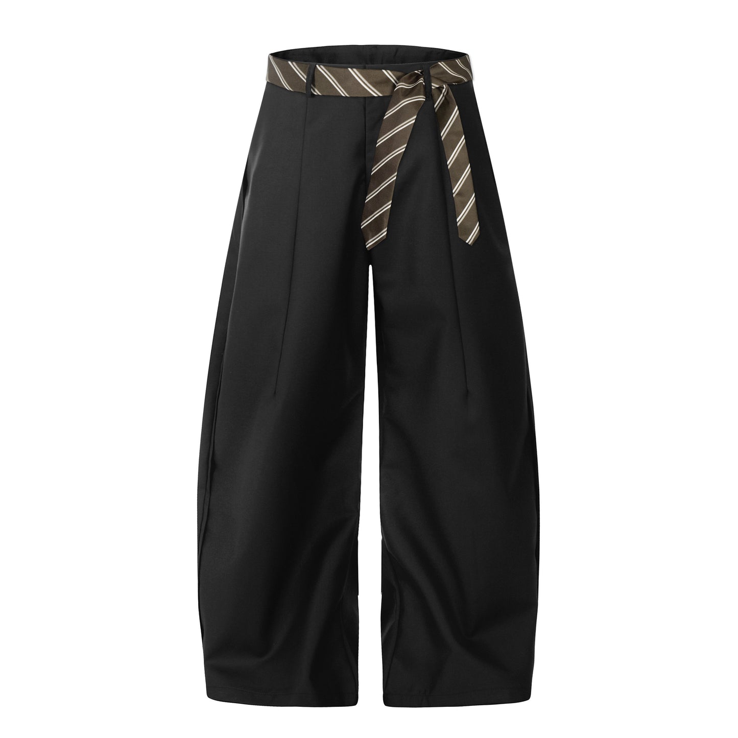 Pinstripe Twist | Belted Tailored Trousers