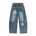 Gingham star | Patchwork straight denim