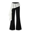 Asym Draper | Flared Pants with White Draped Skirt Layer