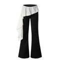 Asym Draper | Flared Pants with White Draped Skirt Layer