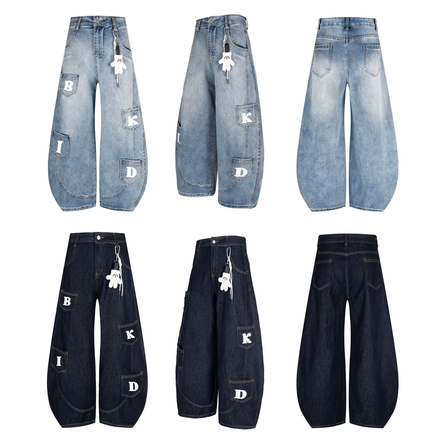URBAN KID | Wide-Leg Denim Pocket Pants - Santo 