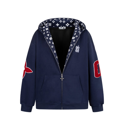 Varsity 08 | Graphic Zip-Up Hoodie