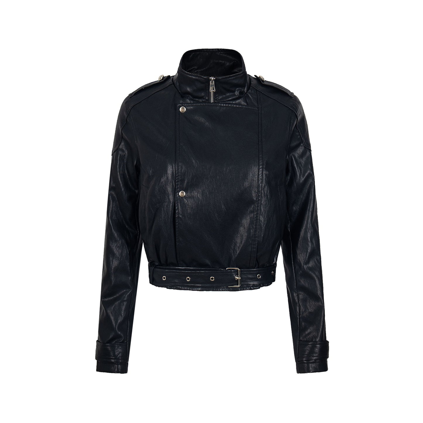 Street Rebel | Belted Faux Leather Moto Jacket