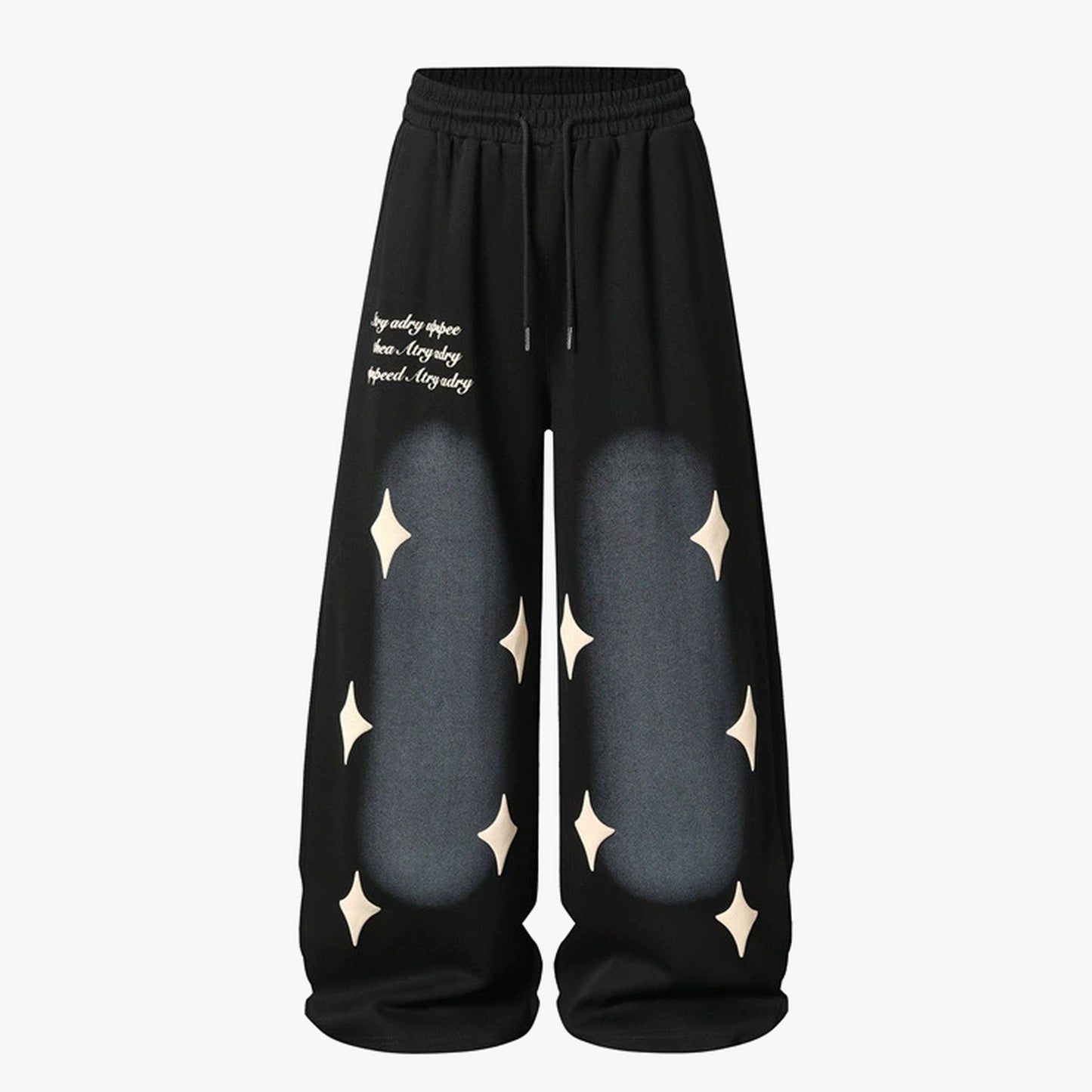 Spray Paint Star Print Distressed Sweatpants