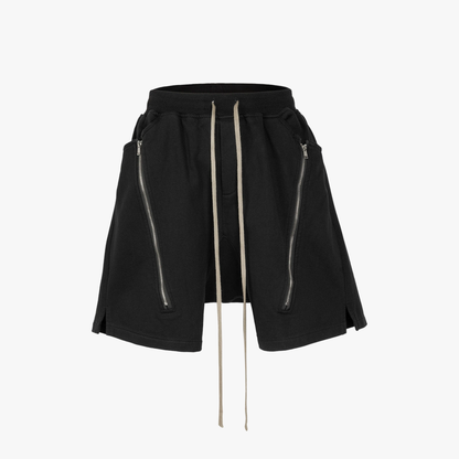 Retro Functional Zipper Slit Jort