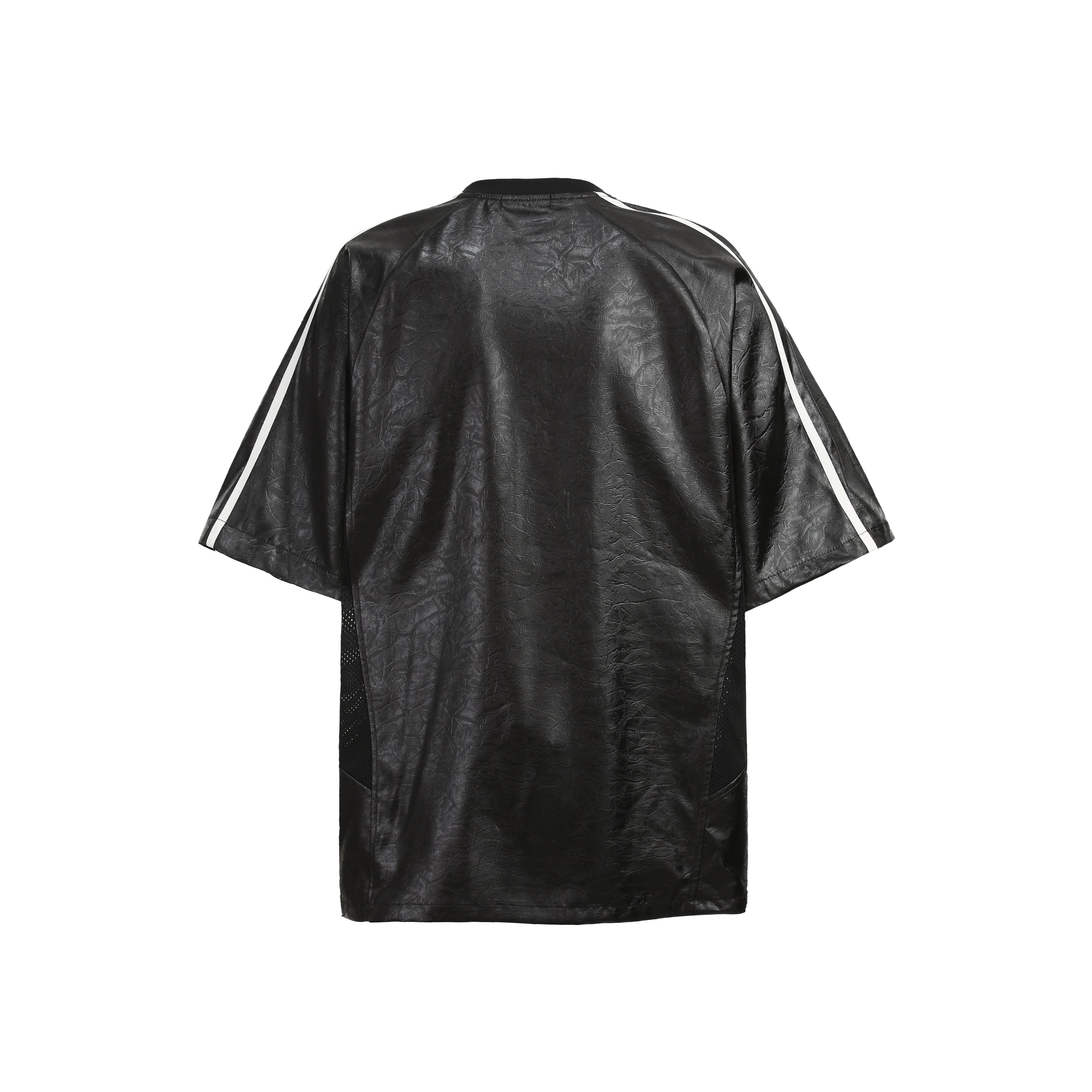Men's Oversized Faux Leather Soccer Jersey