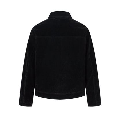 Retro Unique Metal Button Lapel Suede Bomber Jacket