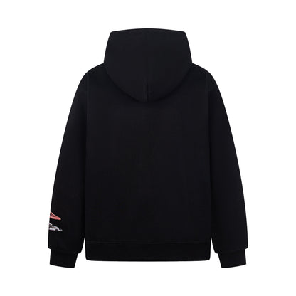 Detachable Hair Clip Decoration Zip Up Hoodie - Santo 