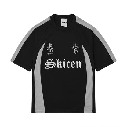 Gothic Font Jersey Street Loose T-Shirt