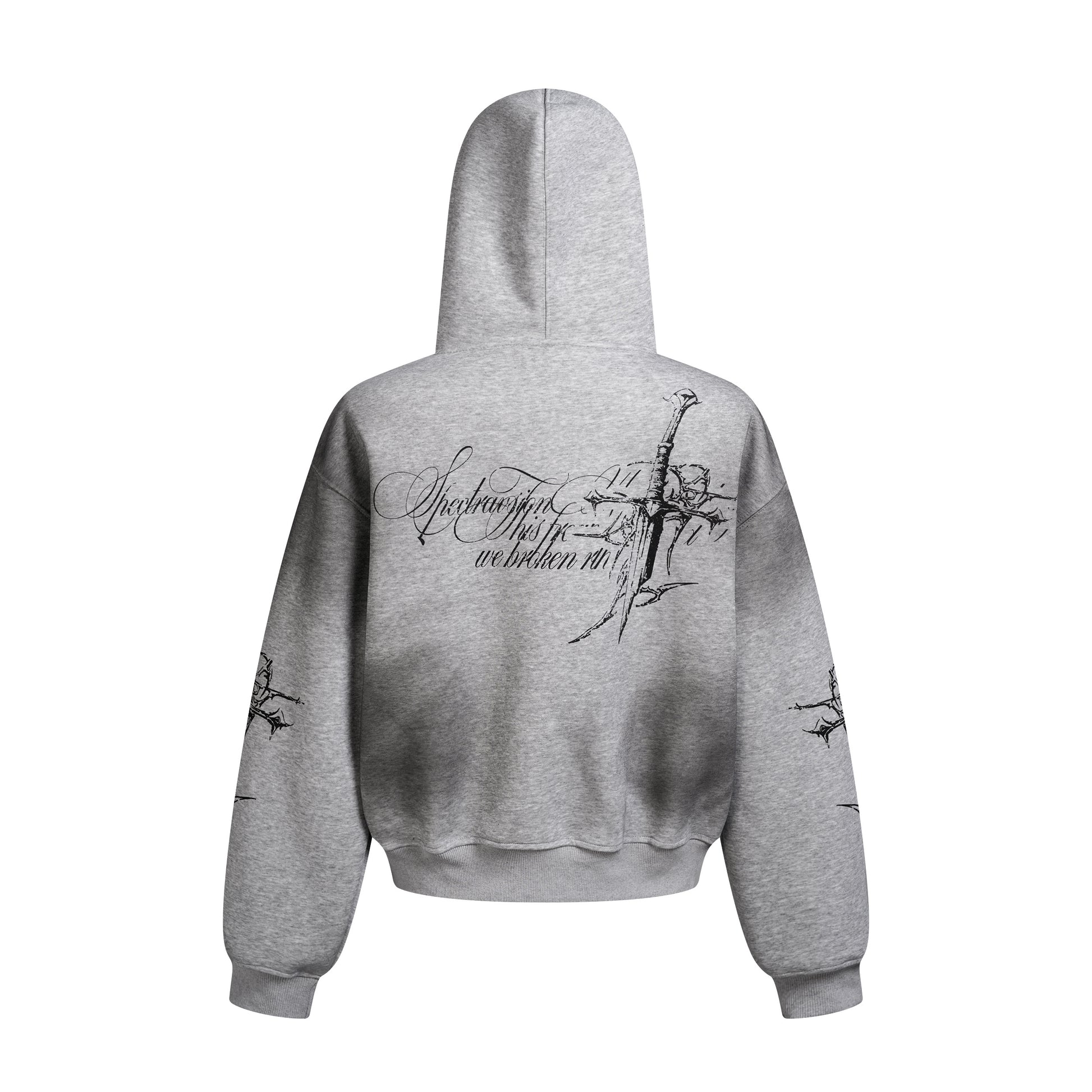 Street Wasteland Washed Cross Print Zip Up Jacket - Santo 