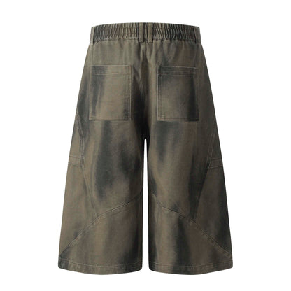 Washed Cargo | Wide-Leg Shorts - Santo 
