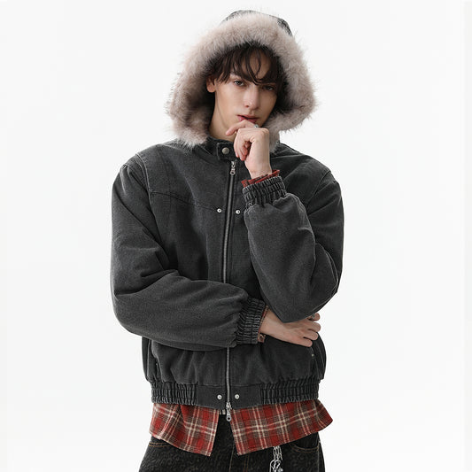 Denim Textured | Fur Streetwear Jacket