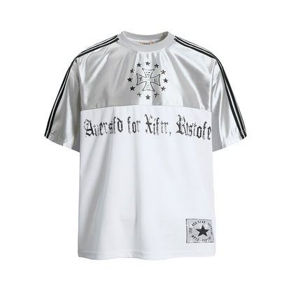 Gothic Chrome Mixed-Media Retro Jersey