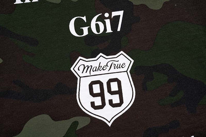 Camouflage Script Loose Graphic T-Shirt