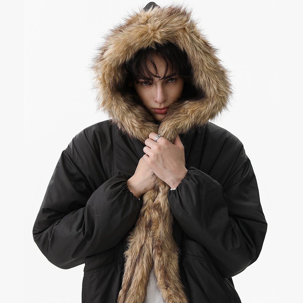 Vintage Fur-Lined | Cropped Winter Puffer
