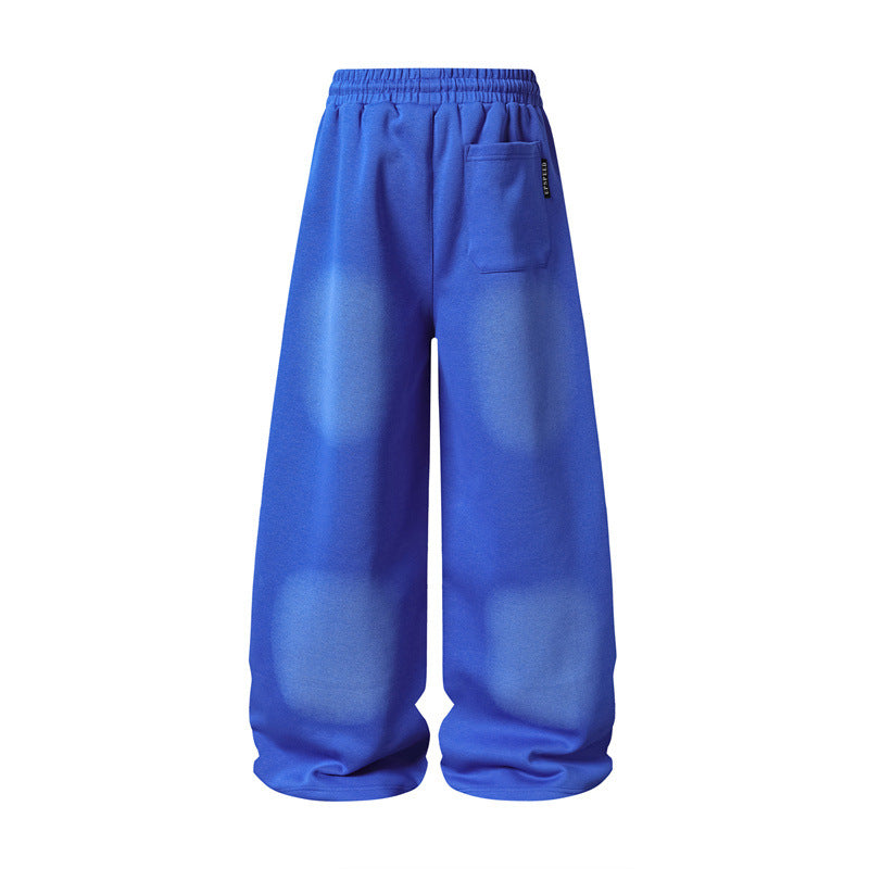 Spray Paint Star Print Distressed Sweatpants