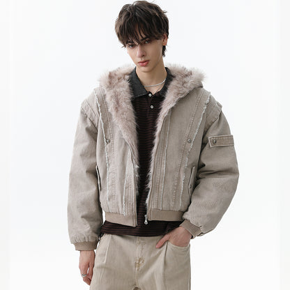 Vintage Distressed | Fur Winter Jacket - Santo 