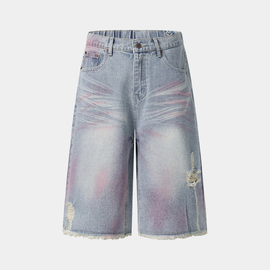 Pink Spray | Washed Denim Shorts