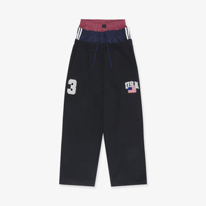 Layered Waistband | Baggy Striped Sweatpants - Santo 