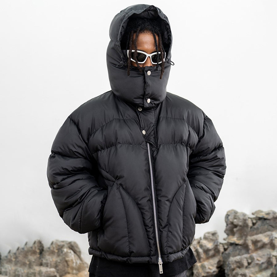 Skelett | Glänzende Pufferjacke