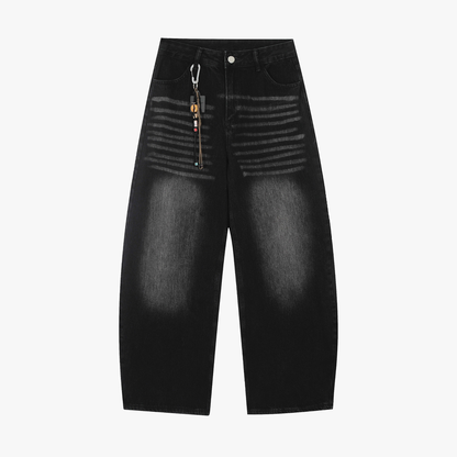 Vintage Embroidered Cross Washed Scimitar Jeans