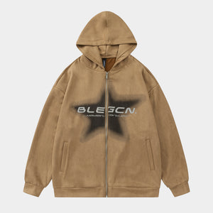 Spray Star | Zip Up Hoodie - Santo 