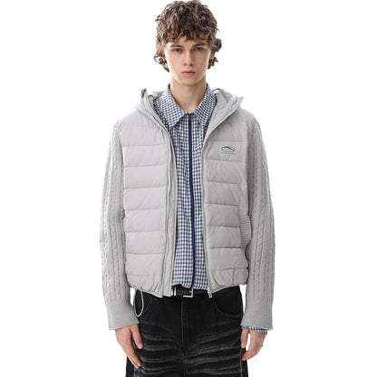 Hybrid Knit-Sleeve | Hooded Puffer Jacket
