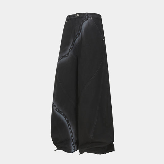 Chain Print | Baggy Jeans - Santo 