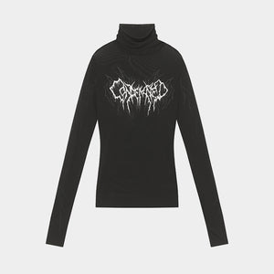 Streetwear Gothic Print | Turtleneck Sweatshirt - Santo 