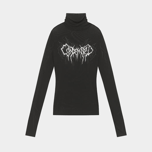 Streetwear Gothic Print | Turtleneck Sweatshirt - Santo 