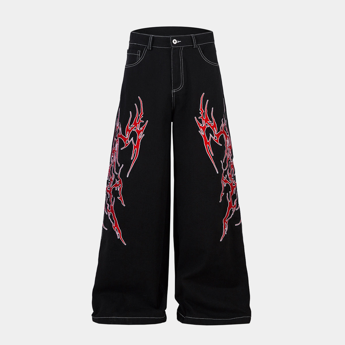 Flame Graphic | Baggy Jeans - Santo 