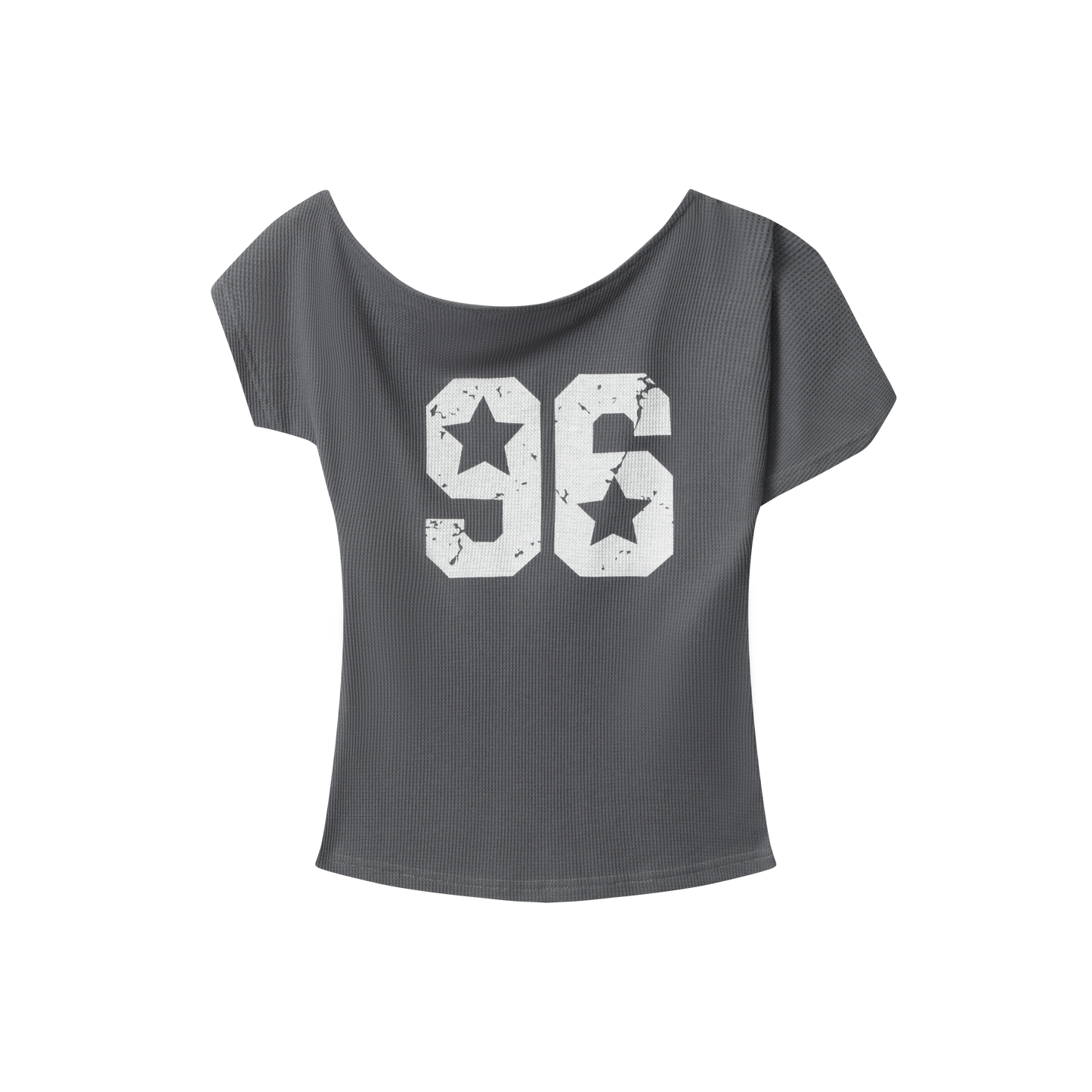 Varsity Star | Off-Shoulder Graphic Tee - Santo 