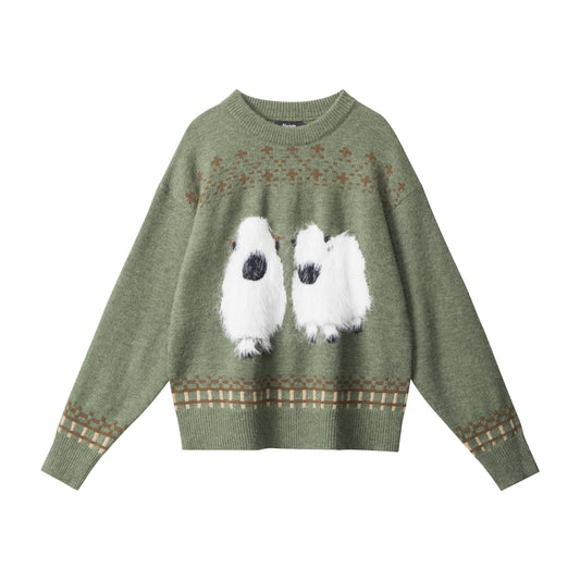 Woolly Pair | Fuzzy Sheep Knit Jumper - Santo 