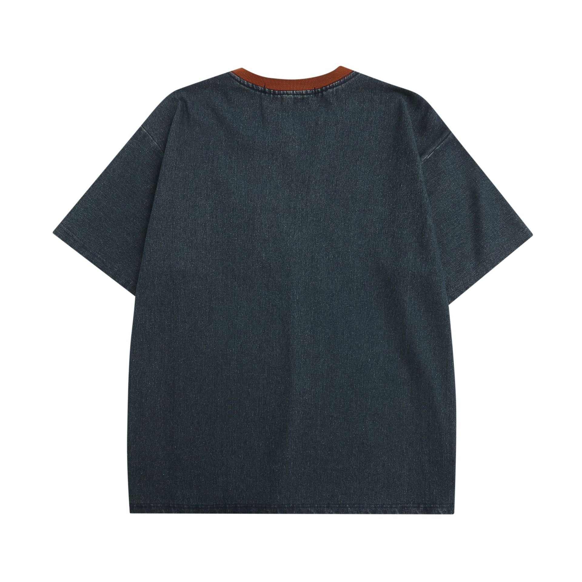 Vintage Denim | Retro Stickerei Logo T Shirt