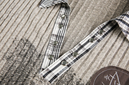 Vintage Plaid Teddy | V-Neck Sweatshirt - Santo 