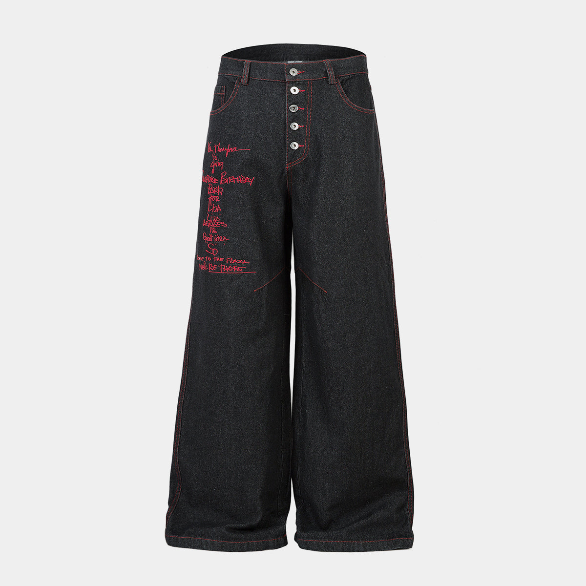 Iron Cross Embroidered | Baggy Jeans - Santo 