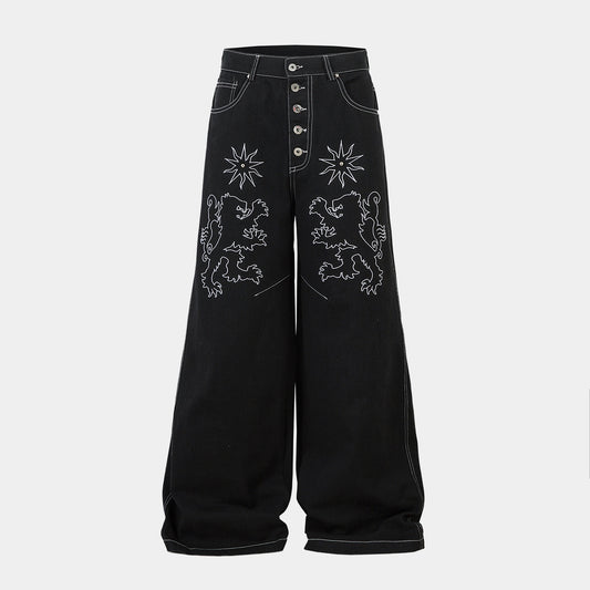 Royal Sigil Embroidery | Denim Jeans - Santo 