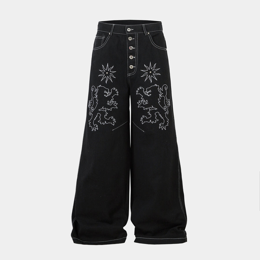 Jeans casual allentati vintage e scintillanti