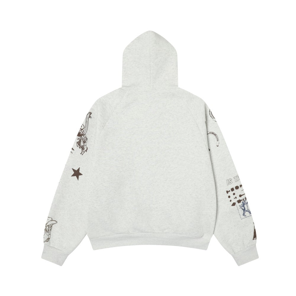 Hand-drawn | Graffiti Zip-Up Hoodie - Santo 