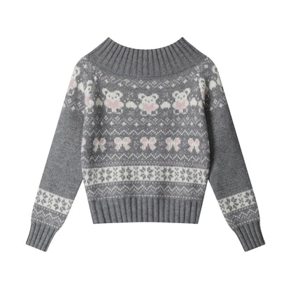 Kitten Knit | Fair Isle Cropped Sweater - Santo 