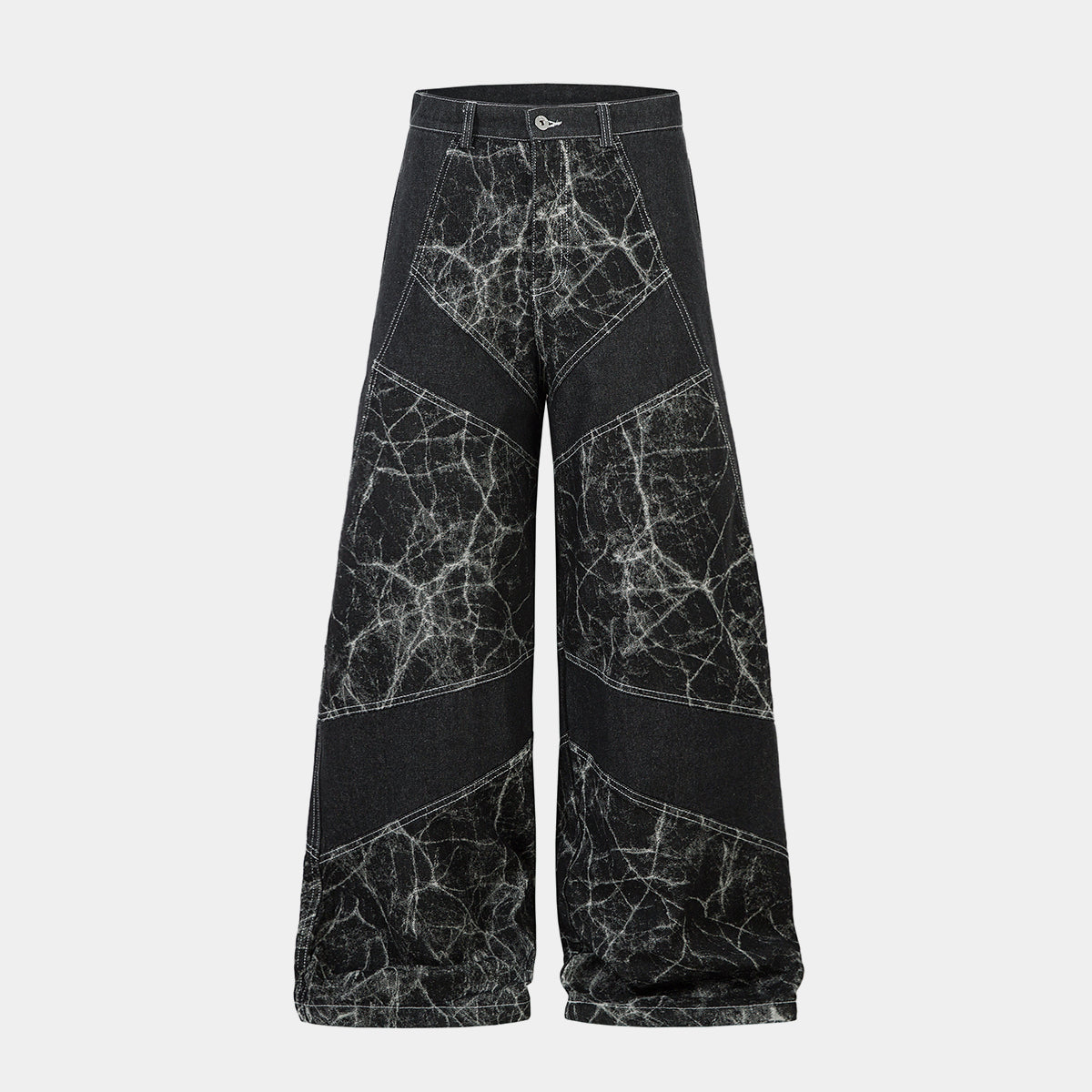 Cracked Panel Washed | Wide Jeans - Santo 