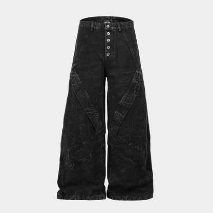 Crinkle Washed Structure | Baggy Jeans - Santo 