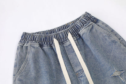 Light Wash | Vintage Ripped Baggy Jorts - Santo 