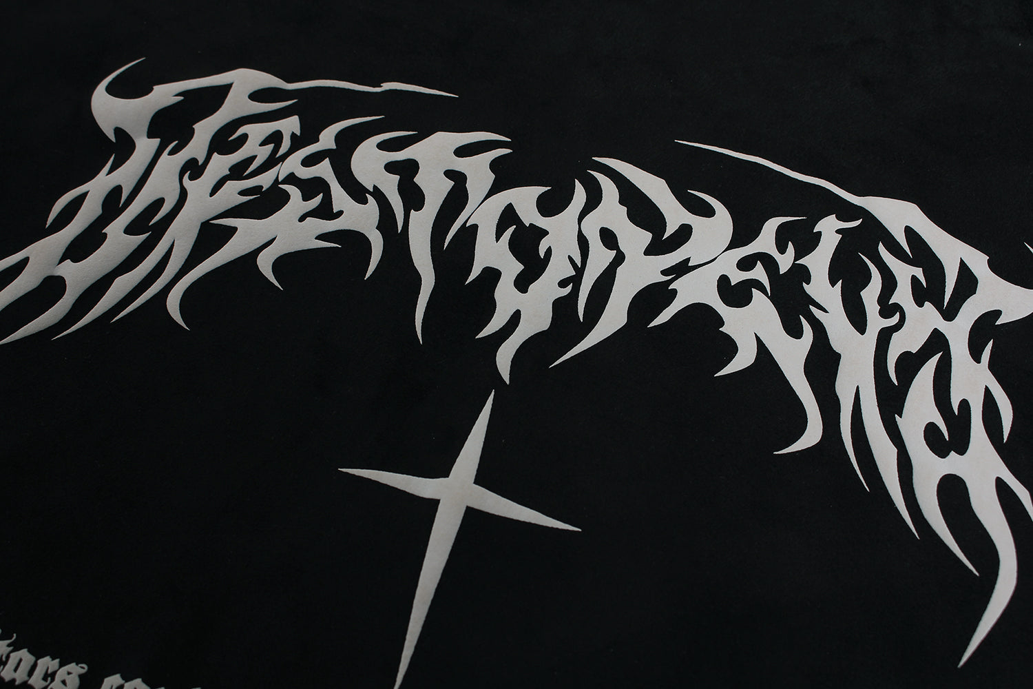 Metal Letter Cross Print | Gothic Hoodie - Santo 